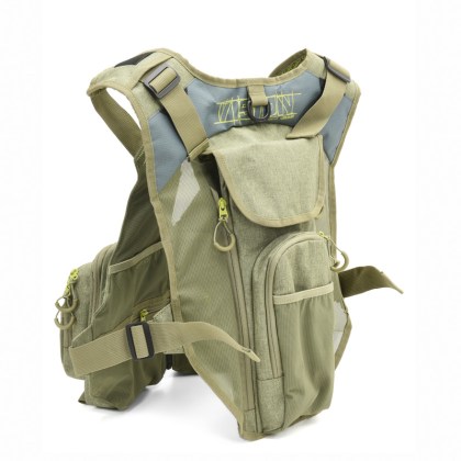 Kamizelka wędkarska muchowa Mega Bra Olive Vision chest pack plecak